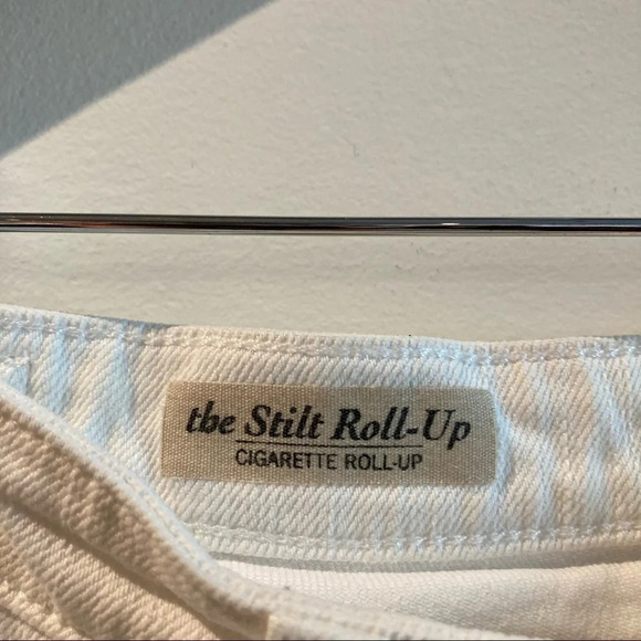 AG Sz 30R The Stilt Cigarette Roll Up White Jeans - Picture 5 of 10